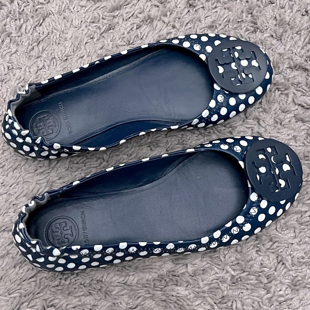 Tory Burch Minnie Polka Dot Travel Ballet Flats Size 6 Boardroom Chic - Picture 2 of 6